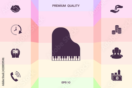 Grand piano icon . Graphic elements for your design