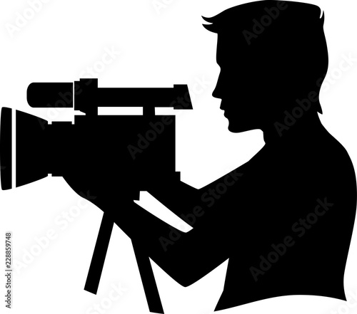 Silhouette Man Video Camera...
