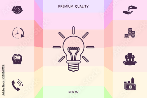 Light bulb - new ideas. Line icon . Graphic elements for your design
