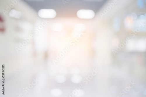 abstract blur image background of clinic hospital walkway corridor photo