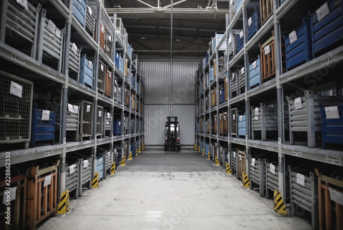 Warehouse with forklift