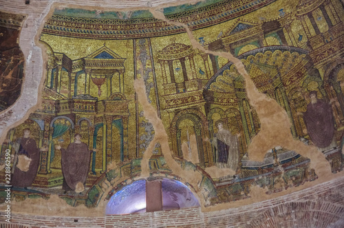 Mosaic on dome inside of Rotunda of Galerius, Thessaloniki, Greece