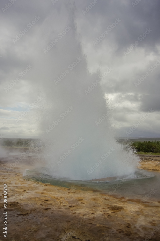 Strokkur geysir eruption, Golden Circle, Iceland