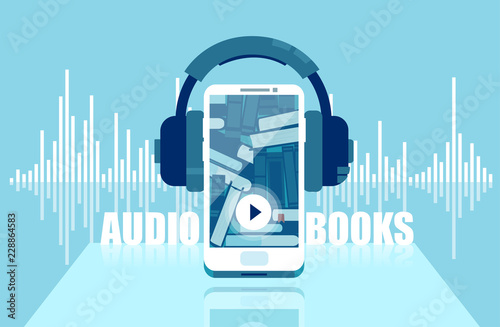 Vector illustration of audio books concept