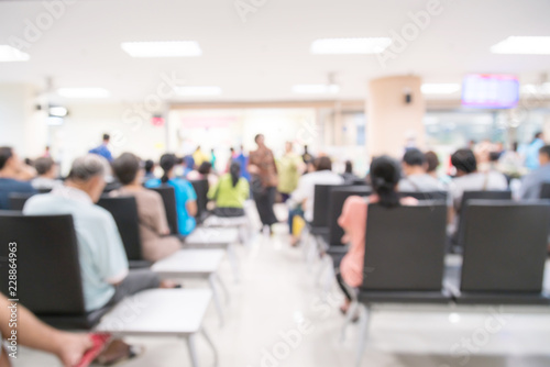 abstract blur image background of waiting area hospital clinic