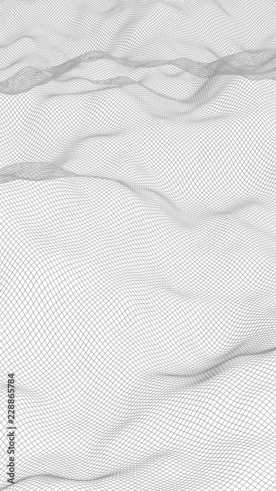 Abstract landscape on a white background. Cyberspace grid. Hi-tech network. 3d technology illustration Abstract landscape on a white background. Cyberspace grid. Hi-tech network. 3d technology illustration