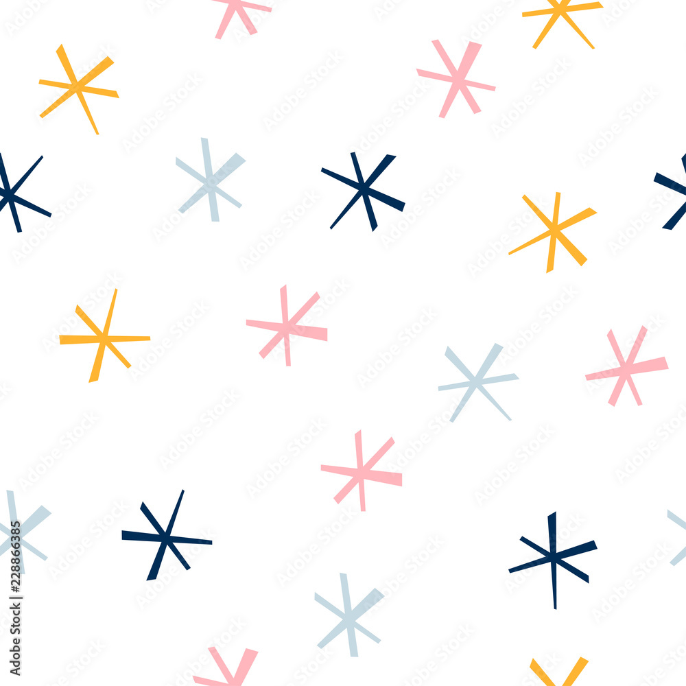 Abstract seamless pattern background. Childish application geometric cover for design birthday card, wallpaper, holiday wrapping paper, shop sale advertising, textile fabric, bag print, t shirt etc.