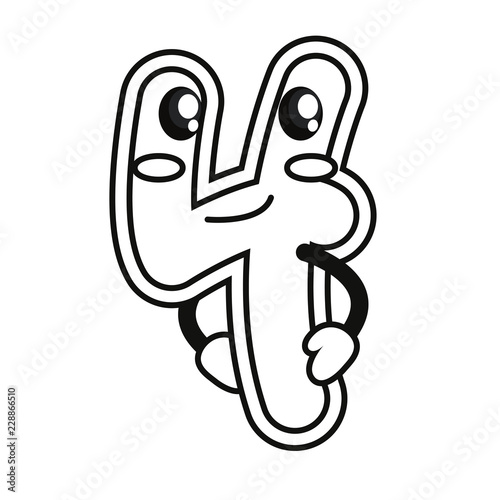 number cartoon on white background