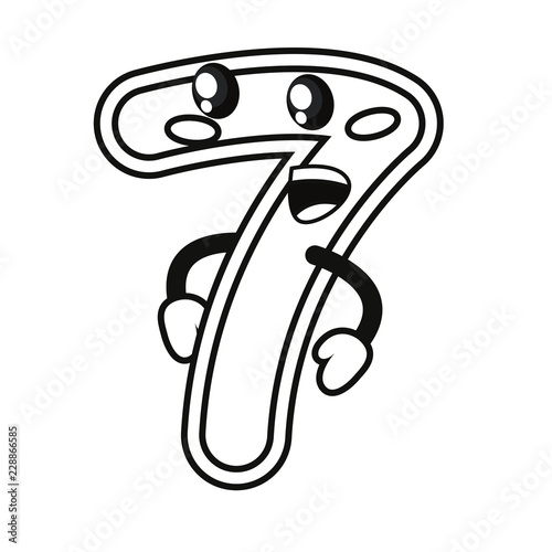 number cartoon on white background