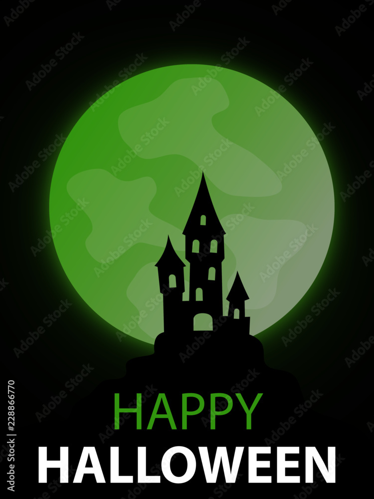 Halloween Burg Grußkarte (Happy Halloween)