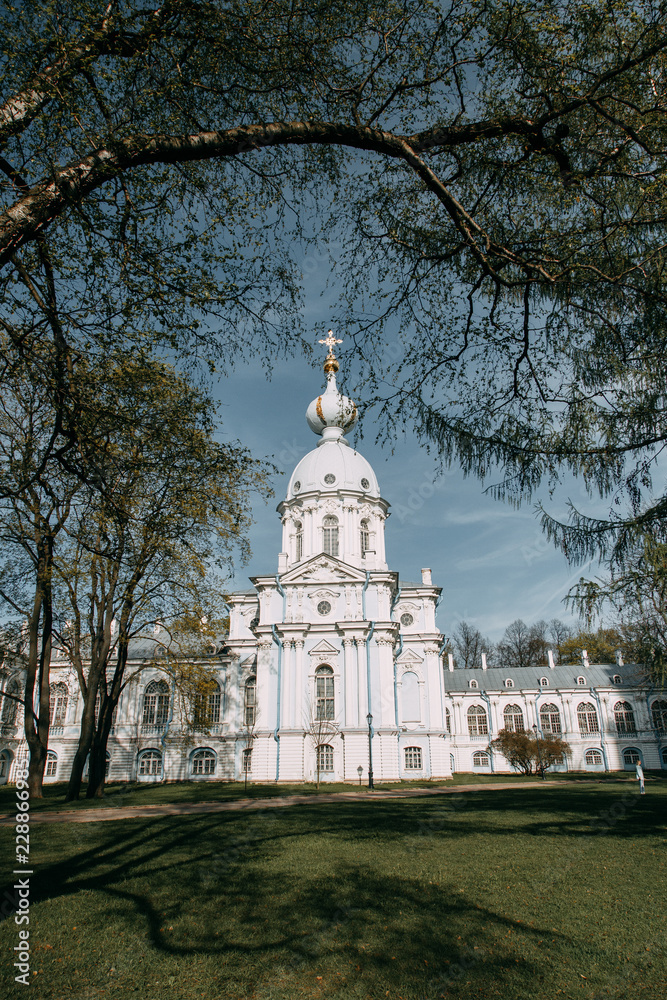 Fototapeta premium Elements of architecture of historical buildings. The Streets Of St. Petersburg. Temples and museums of the city.