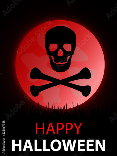 Halloween Schädel Grußkarte (Happy Halloween)