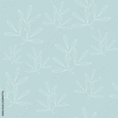 Vector seamless background pattern. Hand - drawn floral leaves design elements