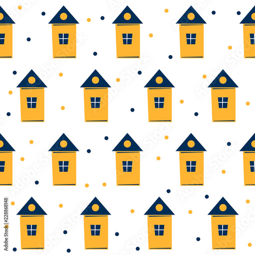 Abstract seamless pattern background. Childish application geometric cover for design birthday card, wallpaper, holiday wrapping paper, shop sale advertising, textile fabric, bag print, t shirt etc.