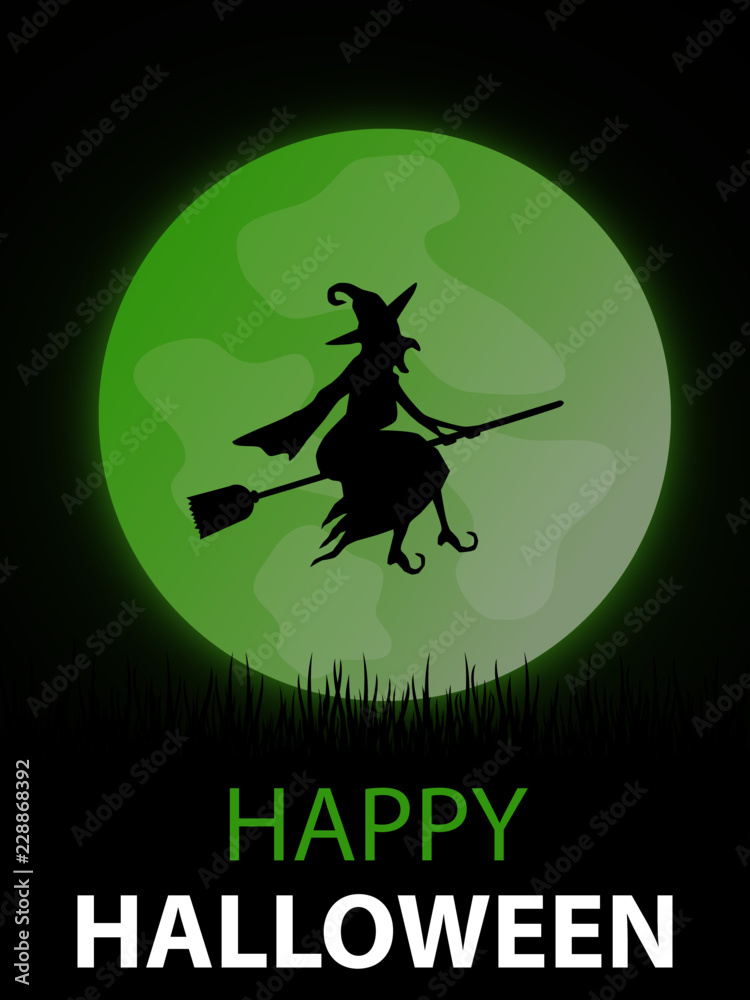 Halloween Hexe Grußkarte (Happy Halloween)