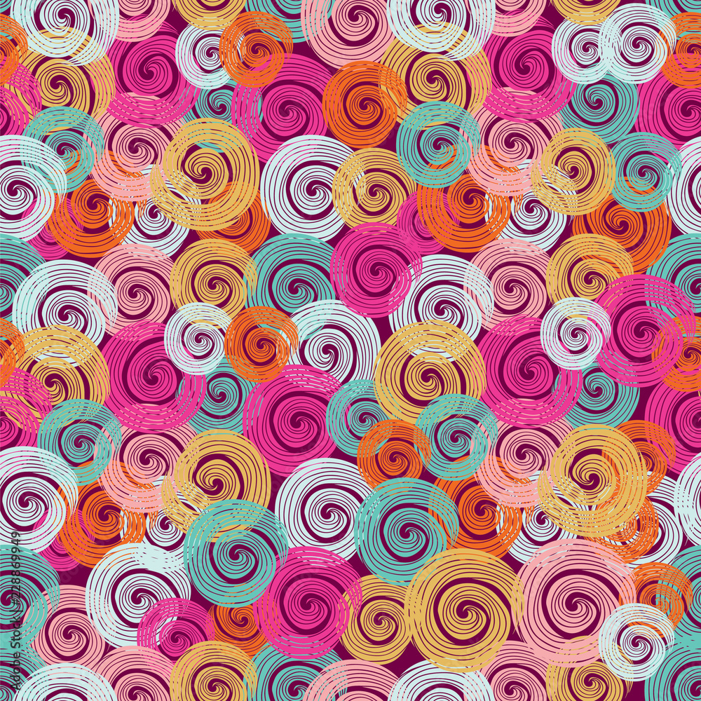 Hand- drawn abstract seamless background pattern. Waves, curls, swirls theme. Vector illustration Hand- drawn abstract seamless background pattern. Waves, curls, swirls theme. Vector illustration