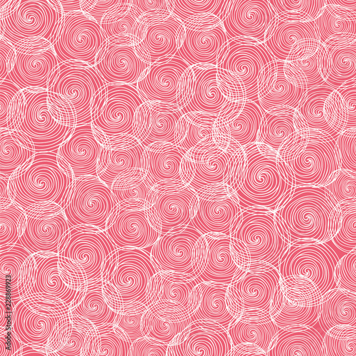 Hand- drawn abstract seamless background pattern. Waves, curls, swirls theme. Vector illustration