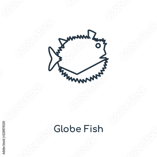 globe fish icon vector