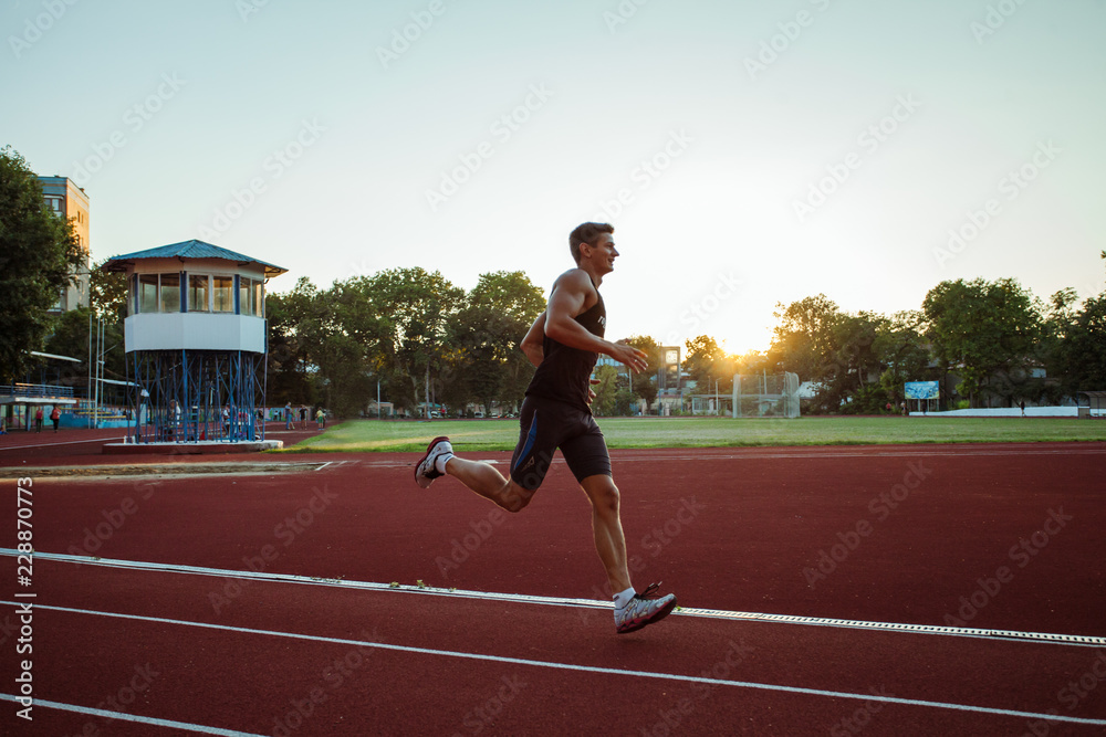 Healthy athlete man jogging