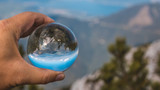Crystal ball alpine landscape shot at Feuerkogel summit-Ebensee-Salzburg-Austria