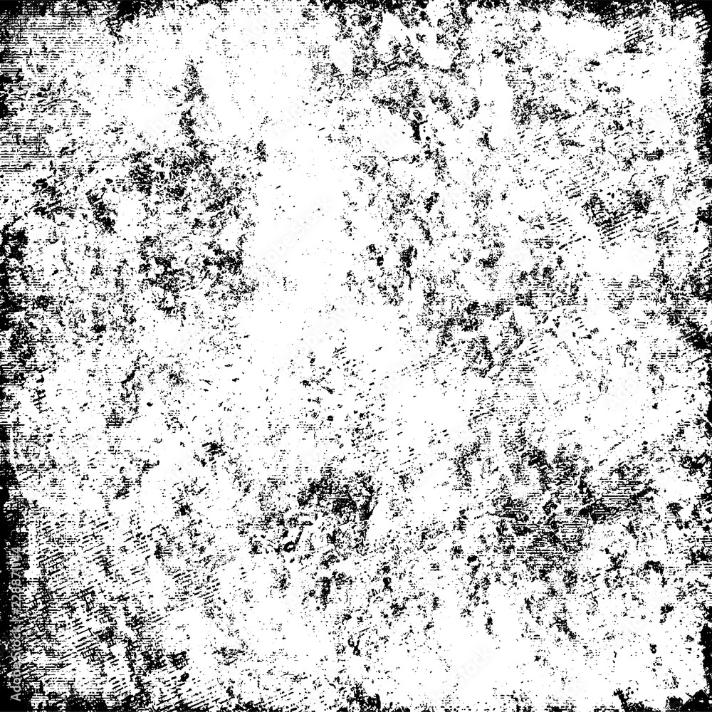 Obraz premium Grunge background abstract black and white. Monochrome texture of dirty surface. Pattern of cracks, chips, scuffs