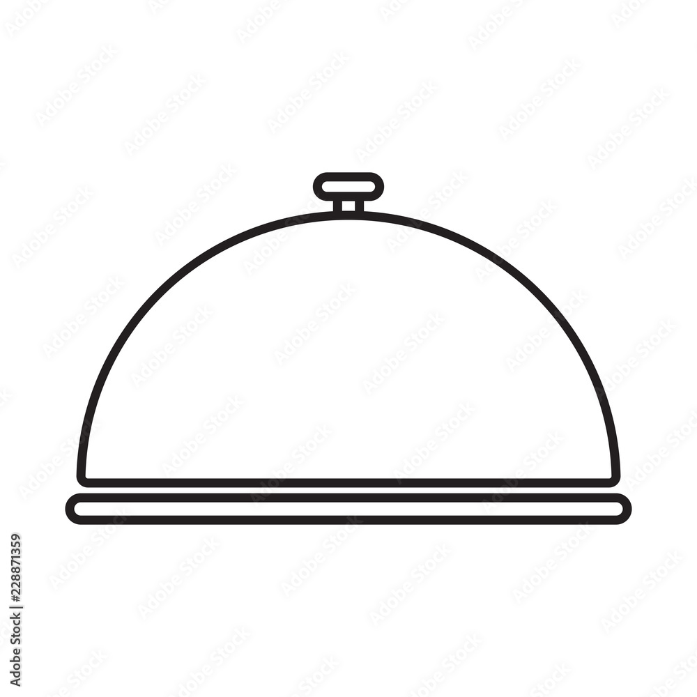 Line icon restaurant cloche isolated on white background. Vector illustration. Line icon restaurant cloche isolated on white background. Vector illustration.