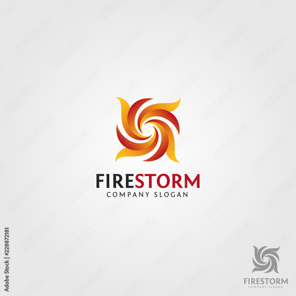 Fototapeta premium Fire Storm Logo Template