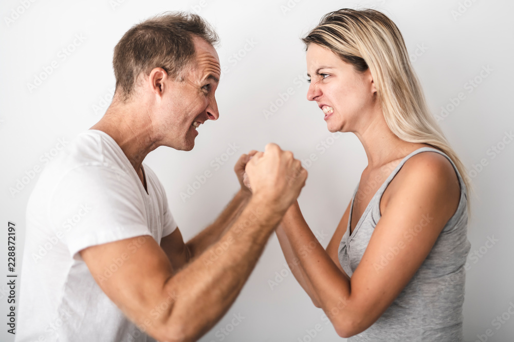 Couple dispute at home each other are frustrated Couple dispute at home each other are frustrated