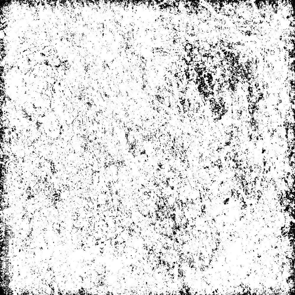 Grunge background abstract black and white. Monochrome texture of dirty surface. Pattern of cracks, chips, scuffs