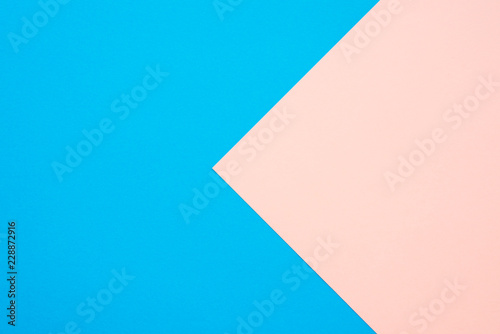 Two tone pink blue color paper background with copy space