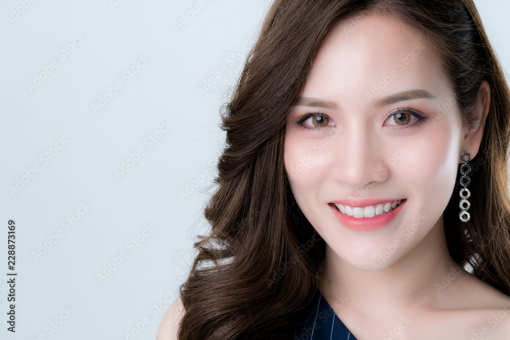 beautiful attractive elegance asian woman in blue dress hand touch face model pose on studio photo shoot isolate white background beautiful attractive elegance asian woman in blue dress hand touch face model pose on studio photo shoot isolate white background