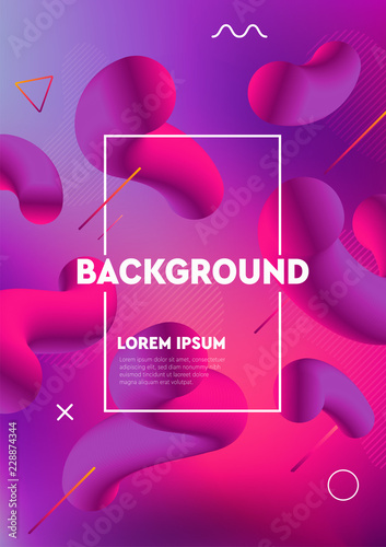 Liquid color covers. Futuristic design posters. Fluid gradient shapes background design composition. Good for placards, banner, flyer, etc.