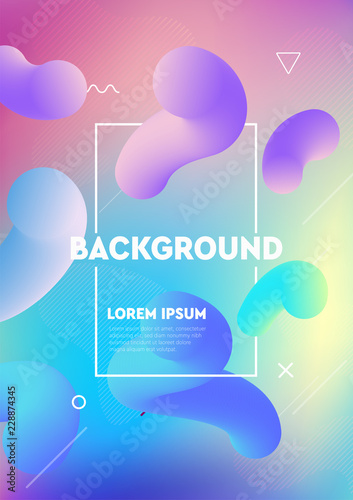 Liquid color covers. Futuristic design posters. Fluid gradient shapes background design composition. Good for placards, banner, flyer, etc.