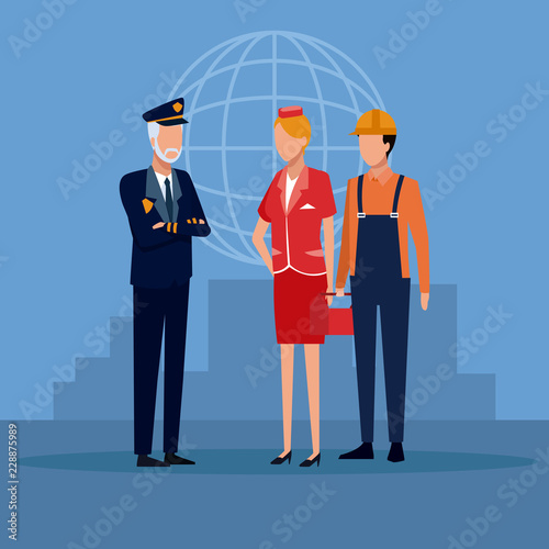 Aviation workers cartoons