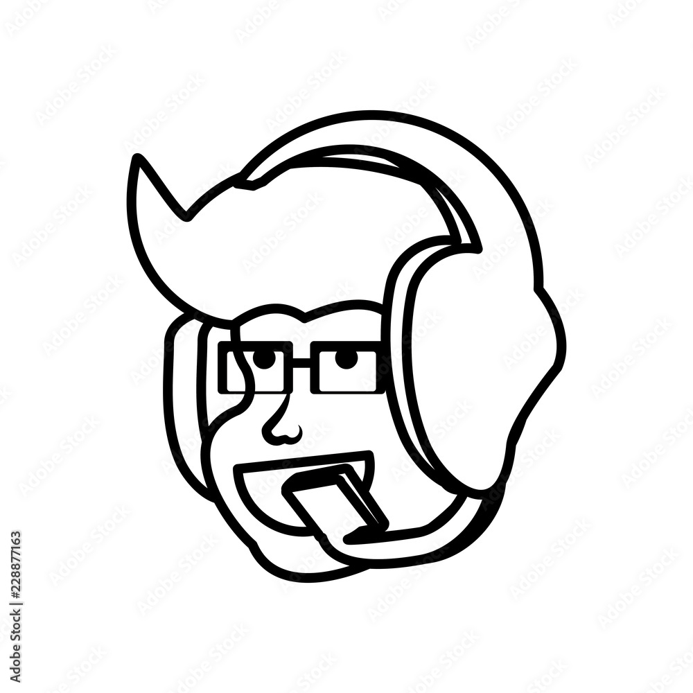 head of boy with headphone avatar character head of boy with headphone avatar character