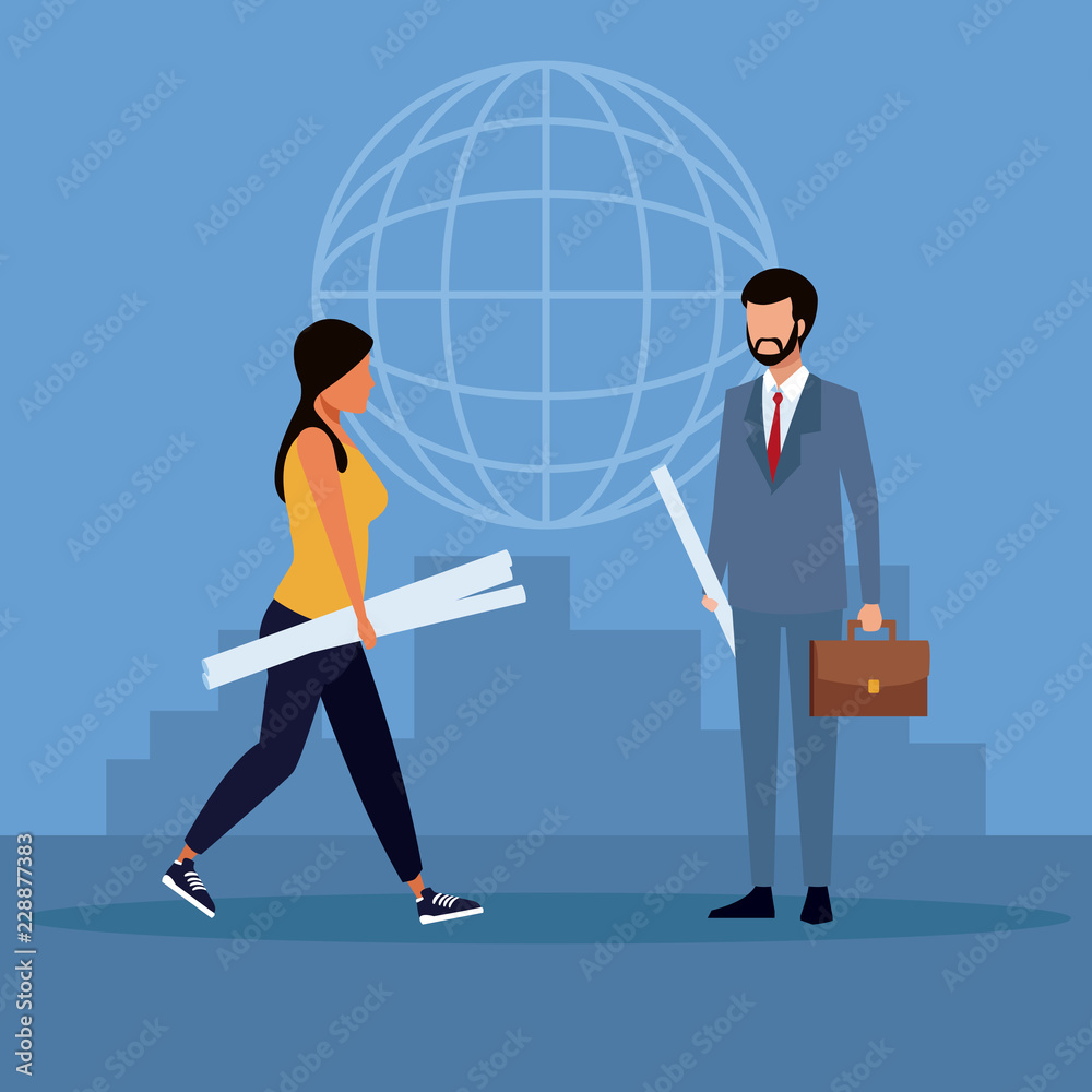 Obraz premium Architect and people