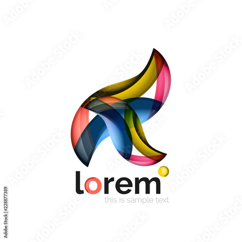 Geometric convergence vector business icon