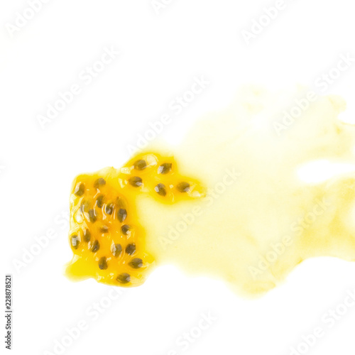 Passion fruit isolated on white background. Top view