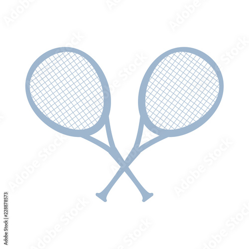 crossed tennis rackets isolated icon © djvstock