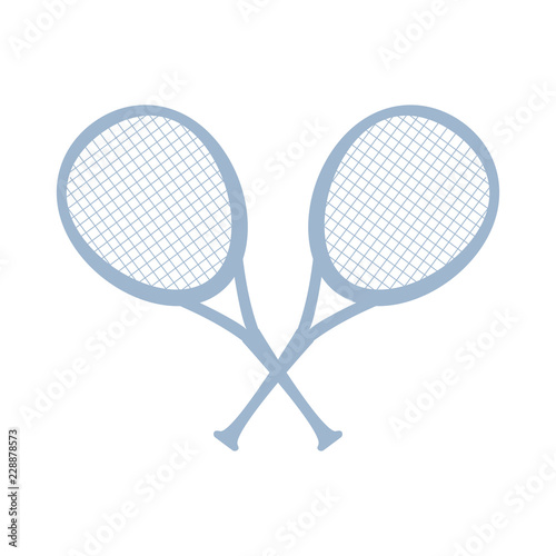 crossed tennis rackets isolated icon