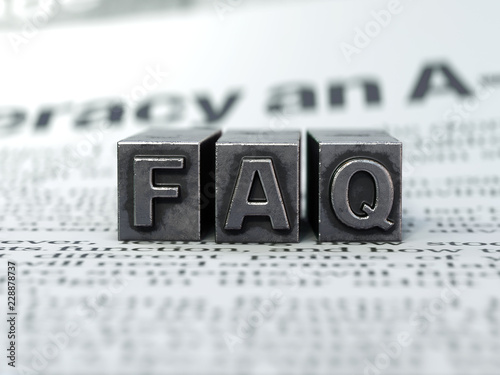 FAQ concept, Frequently Asked Questions ,3d rendering,conceptual image.