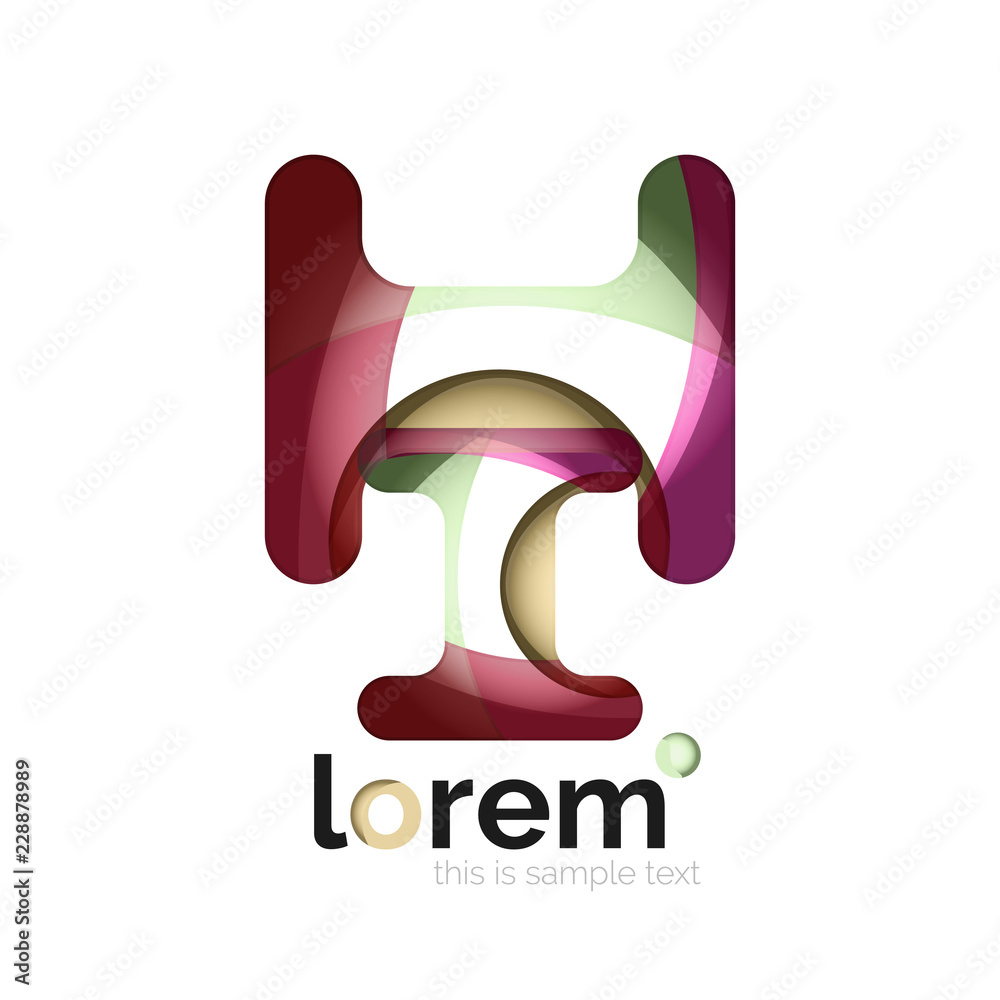 Abstract geometric logo design, overlapping shapes Abstract geometric logo design, overlapping shapes