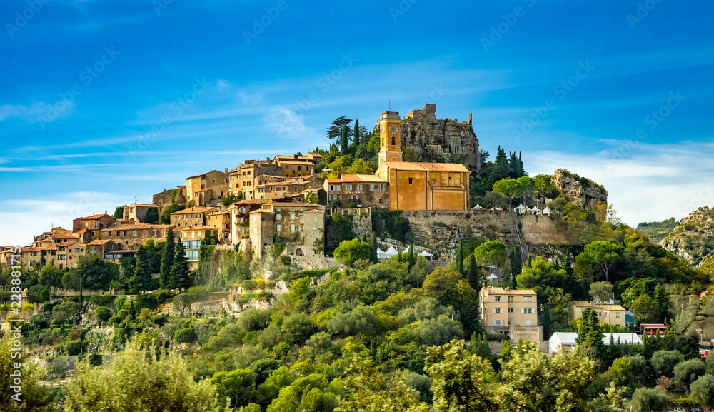 Landscape of historical medieval village of Eze on French riviera