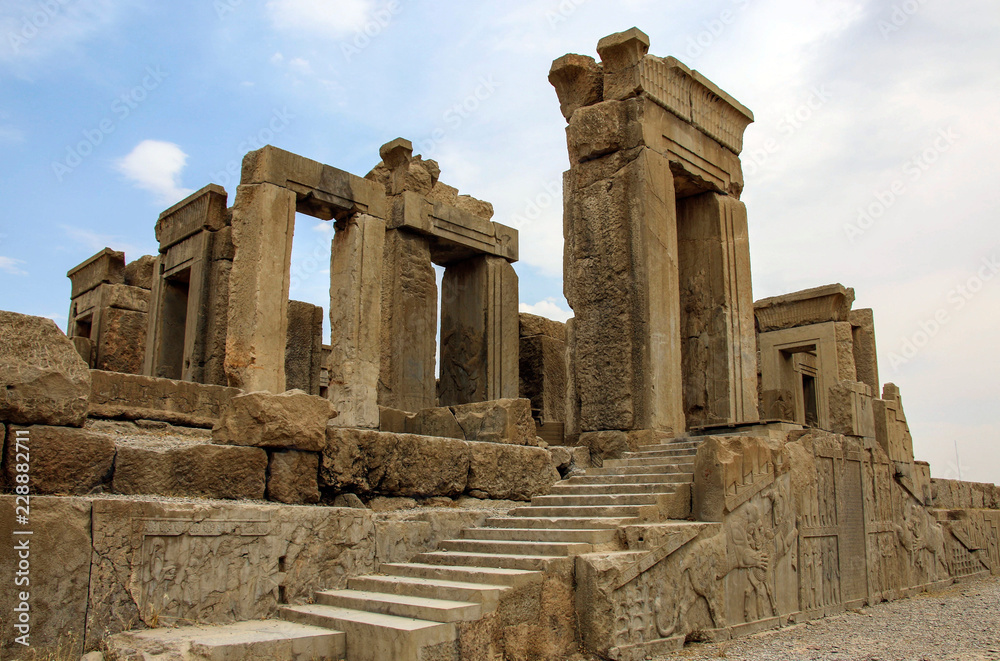 The ancient ruins of the Persepolis complex, famous ceremonial capital of Ancient Persia, Iran.