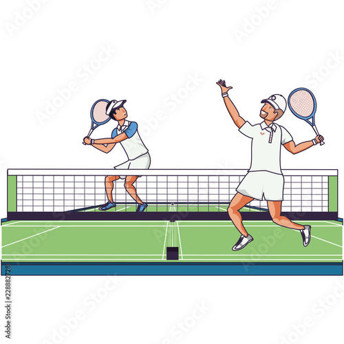 men playing tennis in sport court