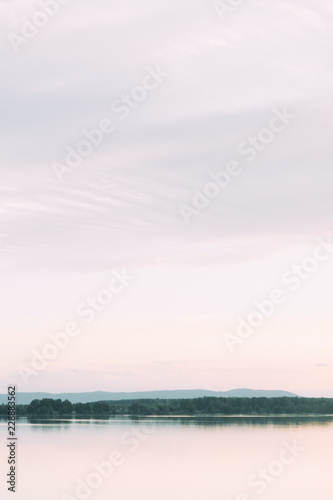 Italian nature at sunset. Soft pastel colors in summer. Fine art in landscape photography