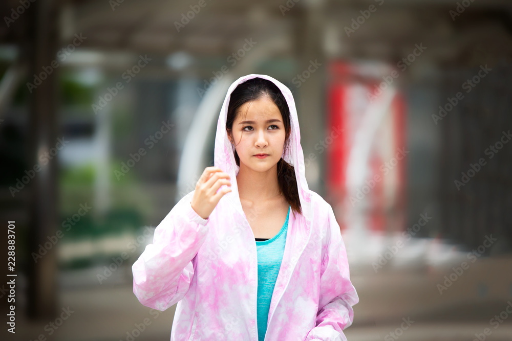 young woman in the street