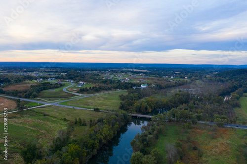 Hershey Pennsylvania USA Drone Aerial View Swatara Creek Farm Land
