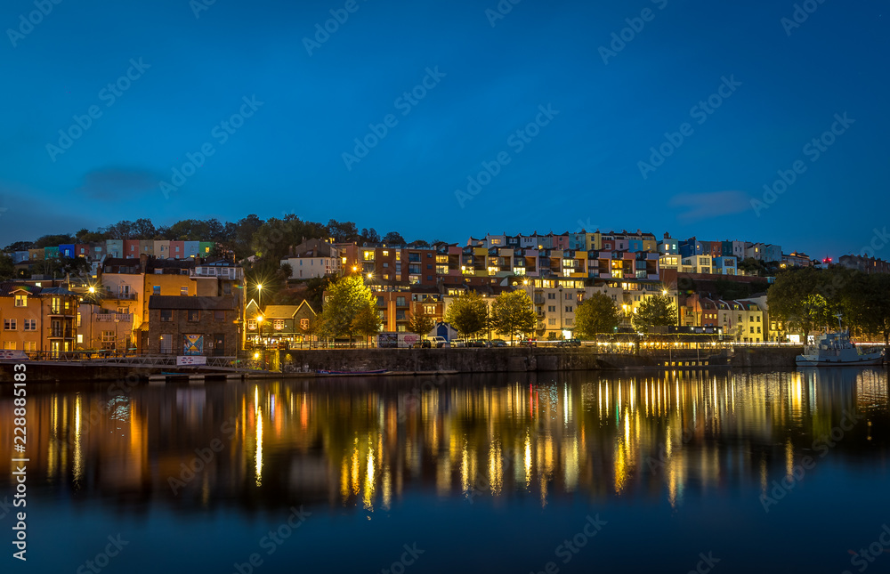 Bristol's Iconic Harbour at Nightfall