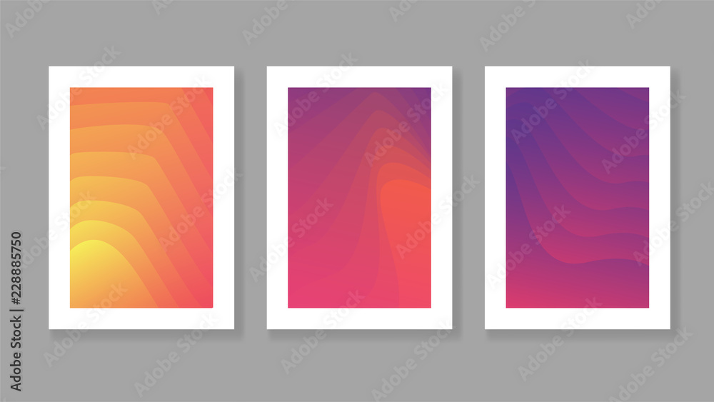 Trendy gradient cover design template. Vector image.